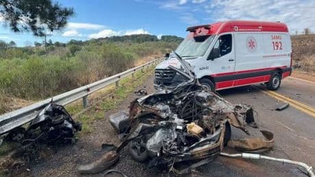 Two killed in horror crash as car splits in two after colliding with lorry