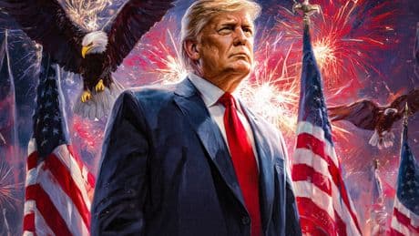 White House claims Trump went from ‘hunted to hunter’ in latest unhinged meme with fireworks, eagles and flags
