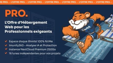 84% de remise sur l’hébergement de votre site web, l’offre o2switch Pro. que tout le monde s’arrache !