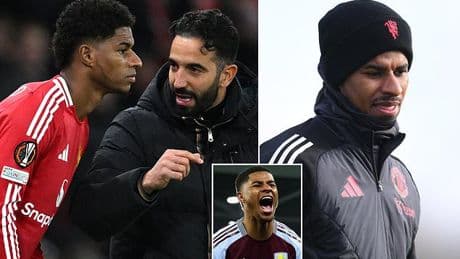 Ruben Amorim provides update on Marcus Rashford's Man United future - as he insists he's 'really happy' to see him performing for Aston Villa