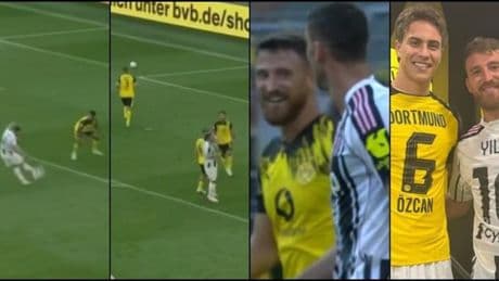 <p>Vlahovic horror, il difensore Borussia lo deride cos&igrave;... E posa con Yildiz</p>