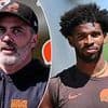 Cleveland Browns coach Kevin Stefanski squirms when asked about Shedeur Sanders