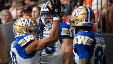 Schoen, Bryant miss practice following bye week for Winnipeg Blue Bombers