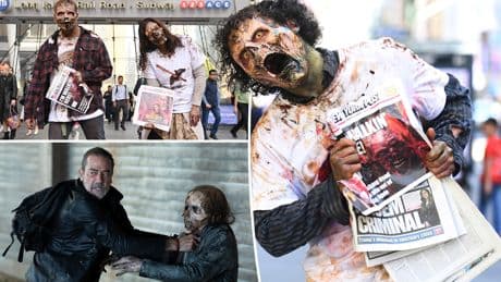 ‘Walking Dead’ zombies take over Penn Station — while clutching The Post