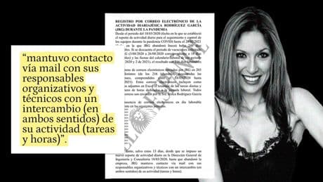 Un escrito de Ineco sin firma dice que Jésica "tuvo contacto vía 'mail' con sus responsables" durante todo su contrato