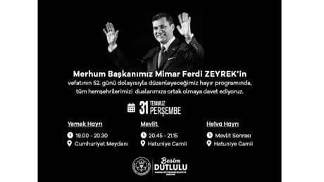 Büyükşehir Belediyesinden Merhum Başkan Ferdi Zeyrek için anma programı
