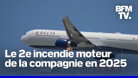 Los Angeles: le moteur d’un Boeing de la compagnie Delta Airlines prend feu en plein décollage
