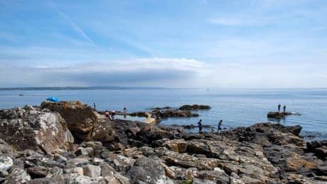 English tidal lido right on the beach that you can only visit twice a day