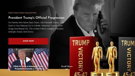 Trump usa la Presidencia de EEUU para vender un perfume de 250$ con una figura de sí mismo inspirado en su victoria