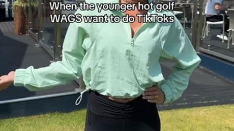 Jena Sims turns British Open spotlight to ‘younger hot golf WAGs’ in cheeky video
