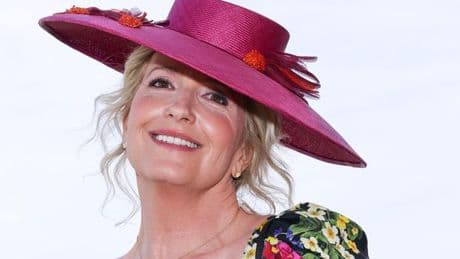 Rod Stewart's wife Penny Lancaster smiles as she poses alongside rarely-seen son