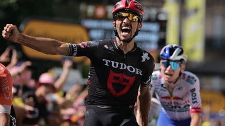 La surrealista celebración de Alaphilippe en Carcasona... pensando que había ganado la etapa
