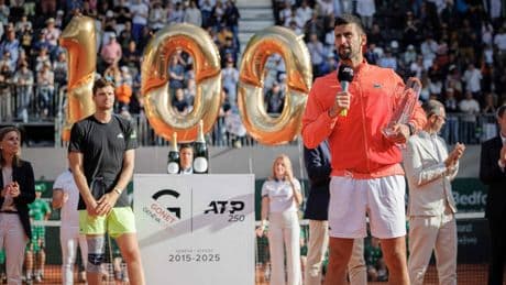 Novak Djokovic entra nella storia del tennis con il suo 100° titolo Atp a Ginevra