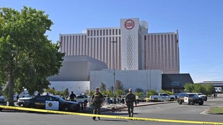 Two dead and several hurt after gunman opens fire outside a Reno casino: police say suspect in custody