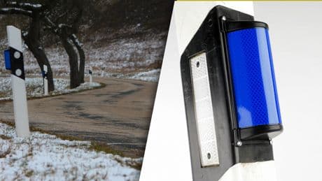 Schon mal aufgefallen? Das bedeuten die blauen Reflektoren an Straßenpfosten