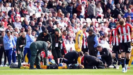 Premier League star in sickening collision given oxygen and left needing NINE MINUTES of treatment