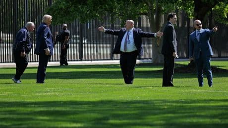 ‘These are the most magnificent poles made’: As Middle East rages, Trump brags about new flag poles at the White House