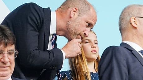 Prince William and Princess Charlotte spotted at Euros final cheering on England