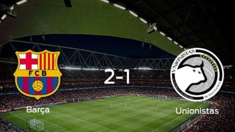 El Barcelona B vence por 2-1 al Unionistas