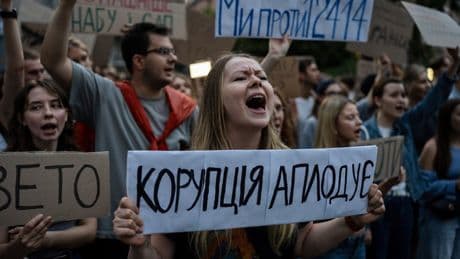 Thousands Protest In Ukraine As Zelenskyy Signs Bill Weakening Anti-Corruption Agencies