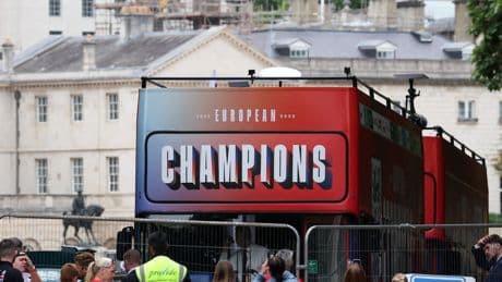 Live: Lionesses victory parade aerial footage as thousands celebrate England Euro 2025 victory