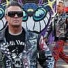 Robbie Williams, 51, rocks a biker jacket as he films dramatic scenes for his latest music video in London