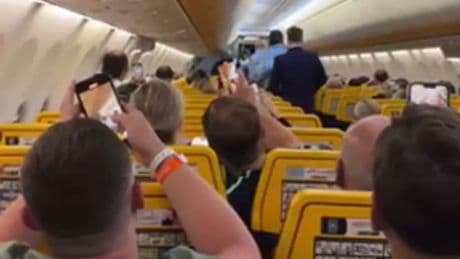 'Drunk' woman who diverted Prestwick flight restrained after 'headbutting glass door'