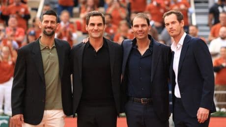 Rafael Nadal immortalised at French Open after emotional Big Four tennis reunion