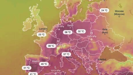 Mapped: The hottest locations in Europe’s 46C heatwave after two die in Catalonia wildfire