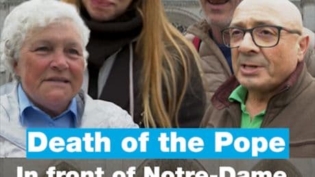 In front of Notre-Dame in Paris, tourists emotional about the death of Pope Francis