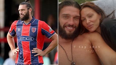 Andy Carroll is SENT OFF for non-league side Dagenham & Redbridge in nightmare outing for footballer after rekindling romance with Lou Teasdale