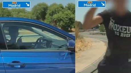 Miles de personas se indignan por las múltiples maniobras peligrosas de este joven conductor en plena 'rabieta' con otro coche en Madrid: “Un niñato chuleta con el carnet prácticamente recién estrenado”