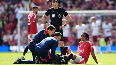 Man Utd star Leny Yoro fights back tears and goes straight down tunnel in another injury blow before Europa League final