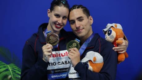 Otro oro más para España en los Mundiales de natación: Iris Tió y Dennis González, campeones en el dúo mixto libre