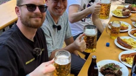 ‘Is it really him’ – Arsenal cult hero looks unrecognisable as he holds stein in Munich at Champions League final