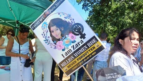 Women in UK ‘still not safe’ as mourners gather to remember murdered Zara Aleena