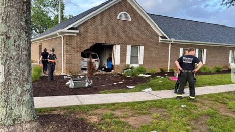 ‘Suicidal and homicidal’ suspect crashes car into an assisted living facility and kills 96-year-old patient