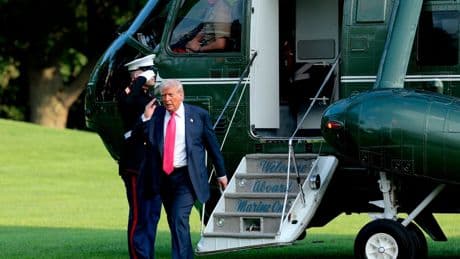 Trump’s strange bruised hand makes reappearance before president’s visit to Pittsburgh