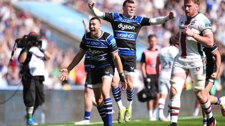 Bath end three decades of agony in controversial Premiership final win over Leicester