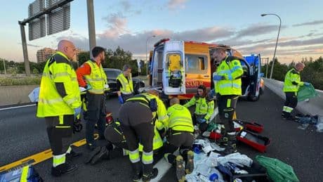 Atropello en Villaverde: un peatón grave tras ser arrollado por una moto en la A-4