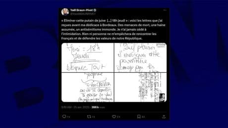 Yaël Braun-Pivet dénonce des insultes antisémites et des menaces de mort reçues dans un courrier