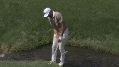 Soggy golf star Tony Finau walks on water to get out of bother at Quail Hollow