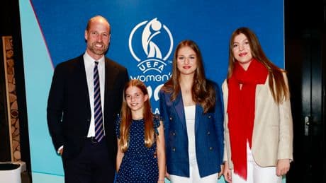 Cita en el estadio: Leonor y Sofía conocen a Guillermo de Gales y su hija Carlota
