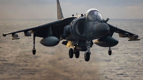 The Marine Corps' oldest flying squadron flew its last Harrier jump jet flight as the unit's pilots ready to fly new F-35 stealth fighters