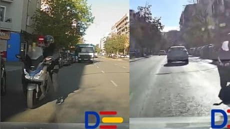 Un motorista sale sin mirar y en sentido contrario en una calle de València y el taxi que circulaba por el carril no puede evitar el accidente: “Seguro que vio que el taxi tenía un roce en el parachoques y quiso echarle una mano con el seguro”