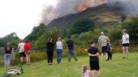 Blaze at Arthur’s Seat in Edinburgh likely started by human activity, fire chief says