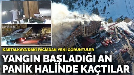 Kartalkaya'daki faciadan yeni görüntüler: Yangın başladığı an panik halinde kaçtılar