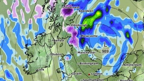 Snow storm bringing 15 INCHES to hit 17 counties in UK this month
