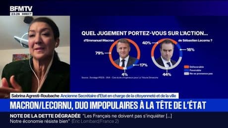Macron et Lecornu impopulaires: pour Sabrina Agresti-Roubache, ancienne secrétaire d'État, "il ne faut pas que ça soit l'alpha et l'oméga de toutes nos discussions"
