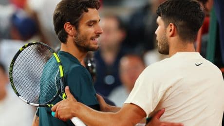 Angry Carlos Alcaraz out of trouble as Lorenzo Musetti retires from French Open semi-final